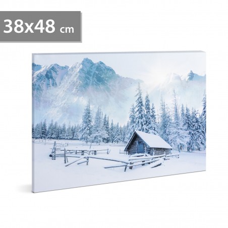 FAMILY POUND - Tablou cu LED - peisaj de iarnă, 38 x 48 cm